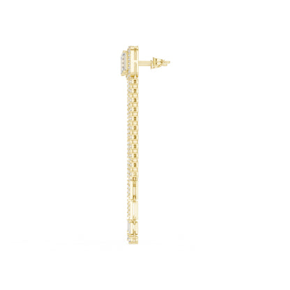 Mixed Shape Lab Grown Diamond Dangle Earrings