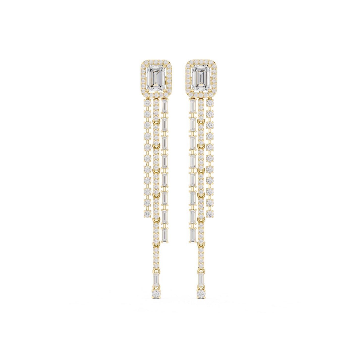 Mixed Shape Lab Grown Diamond Dangle Earrings