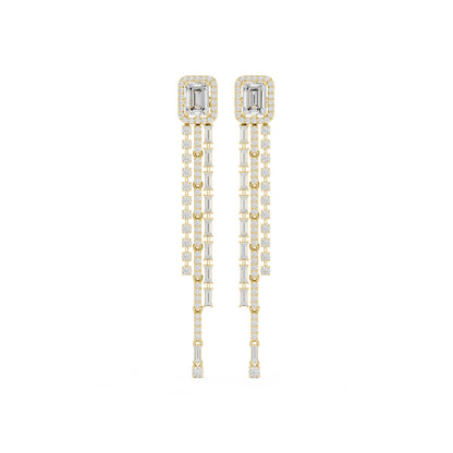 Mixed Shape Lab Grown Diamond Dangle Earrings