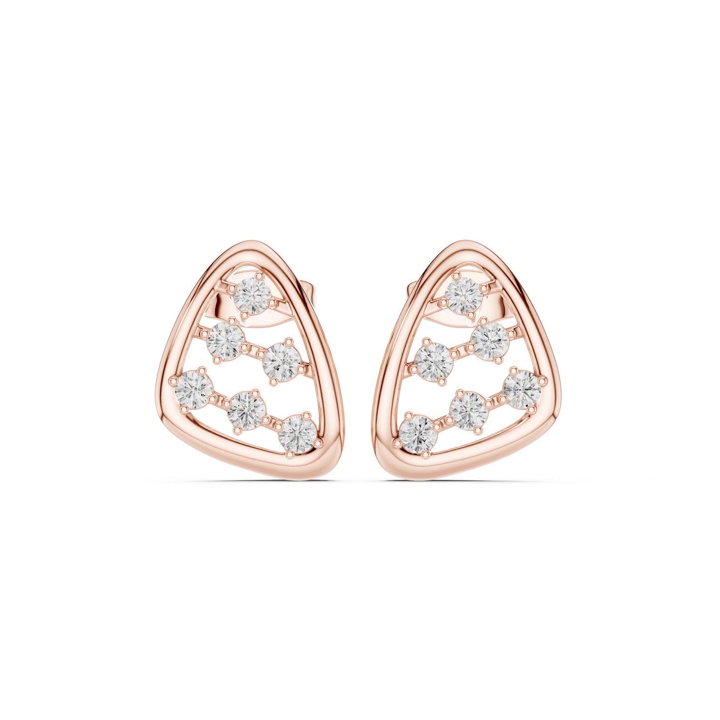 Round Stud Lab Grown Diamond Earrings