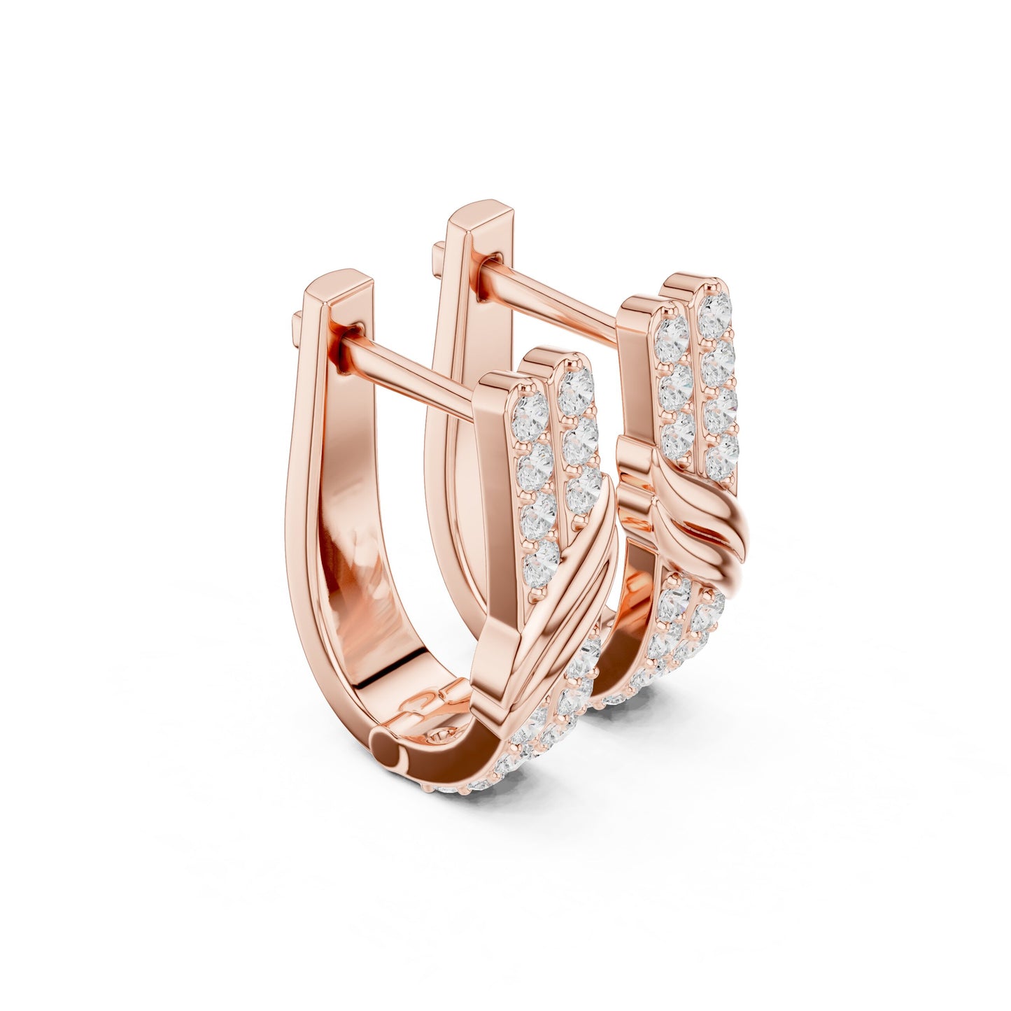 Round Huggie Lab Grown Diamond Earrings