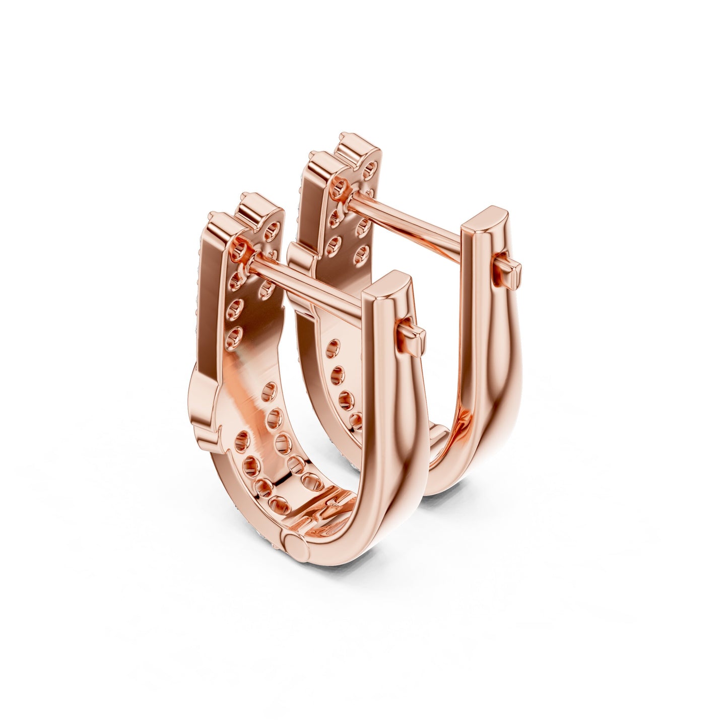 Round Huggie Lab Grown Diamond Earrings