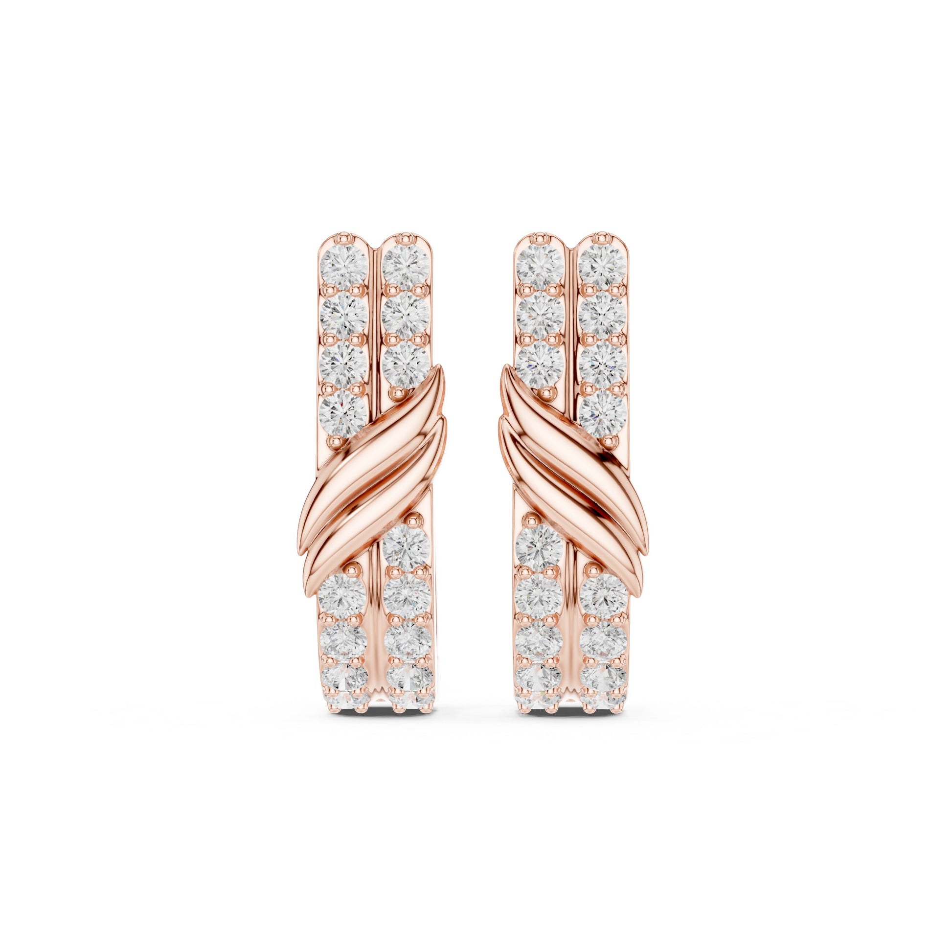 Round Huggie Lab Grown Diamond Earrings