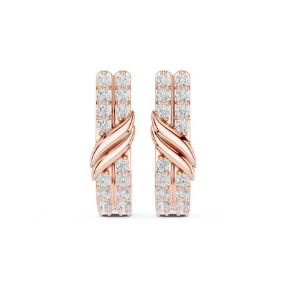 Round Huggie Lab Grown Diamond Earrings