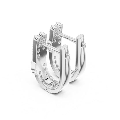 Round Huggie Lab Grown Diamond Earrings