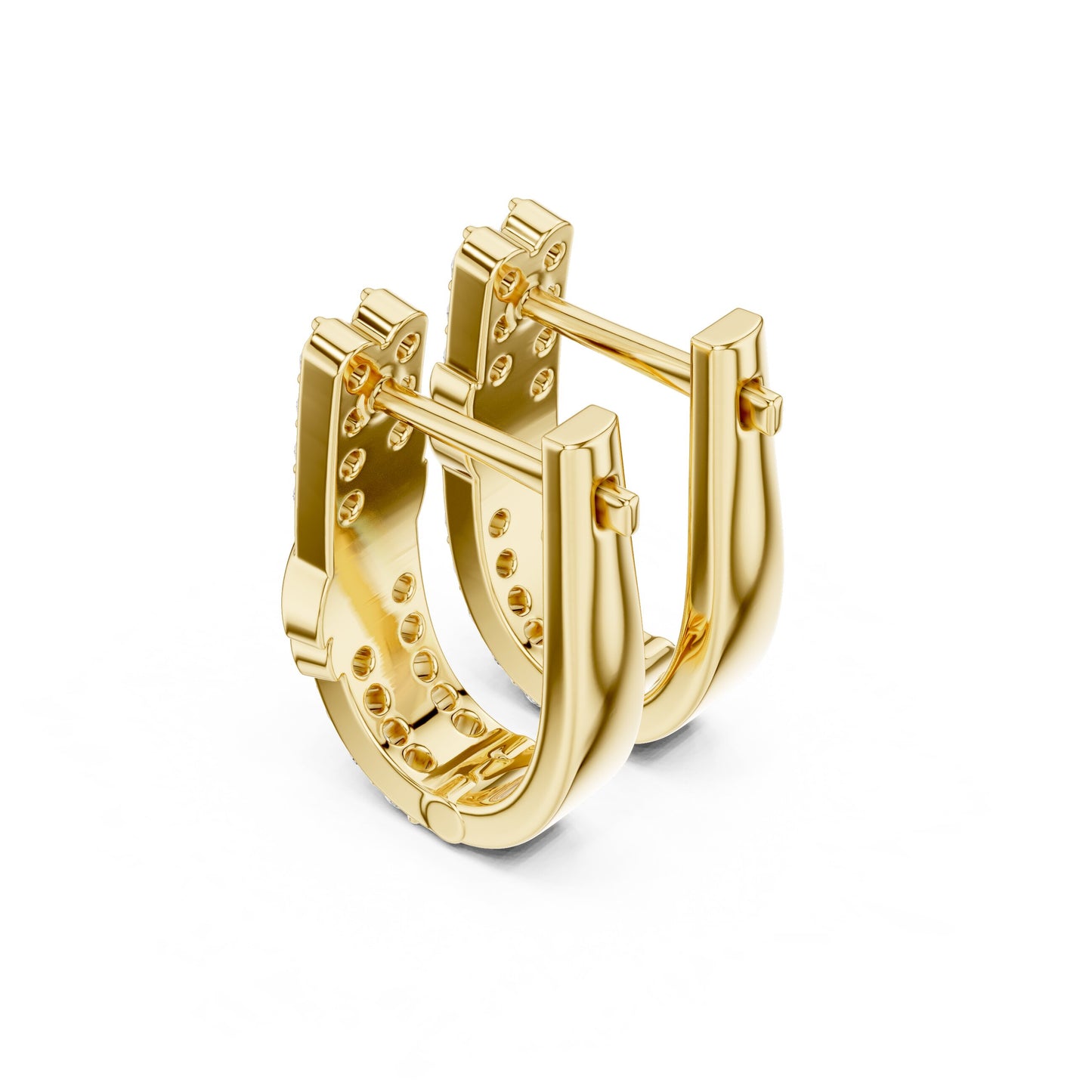 Round Huggie Lab Grown Diamond Earrings