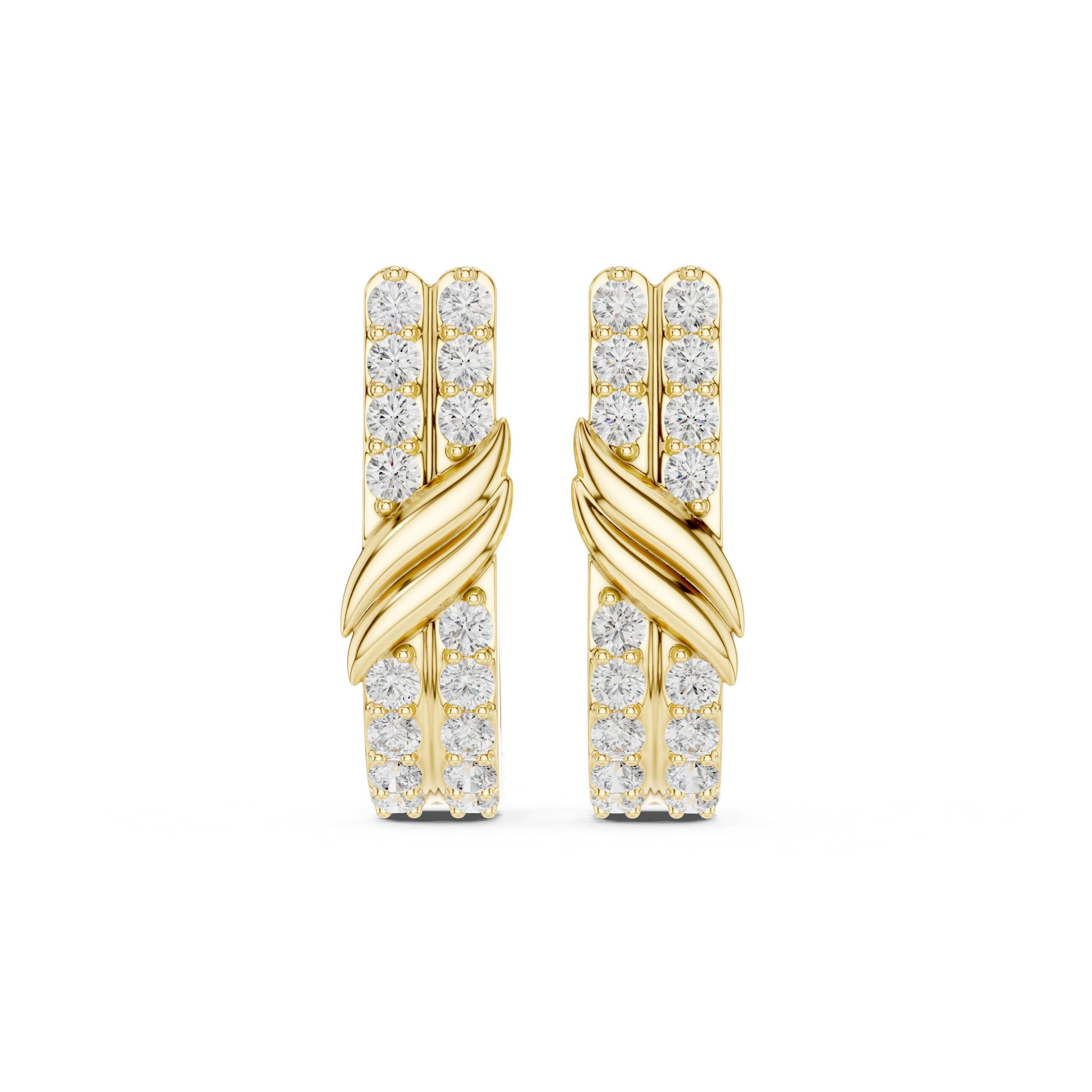 Round Huggie Lab Grown Diamond Earrings
