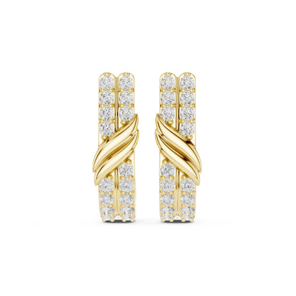 Round Huggie Lab Grown Diamond Earrings