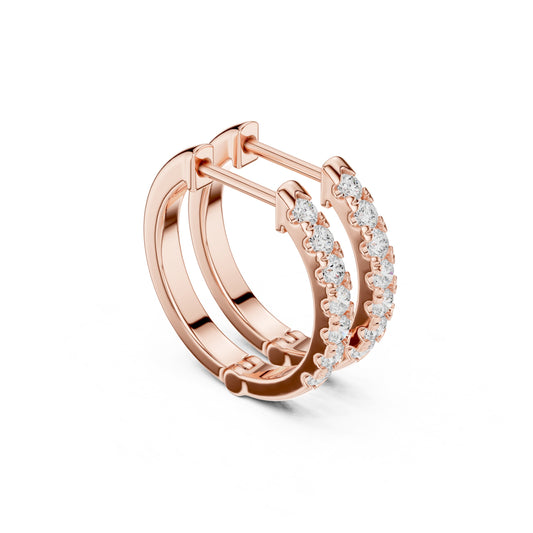 Round Huggie Lab Grown Diamond Earrings