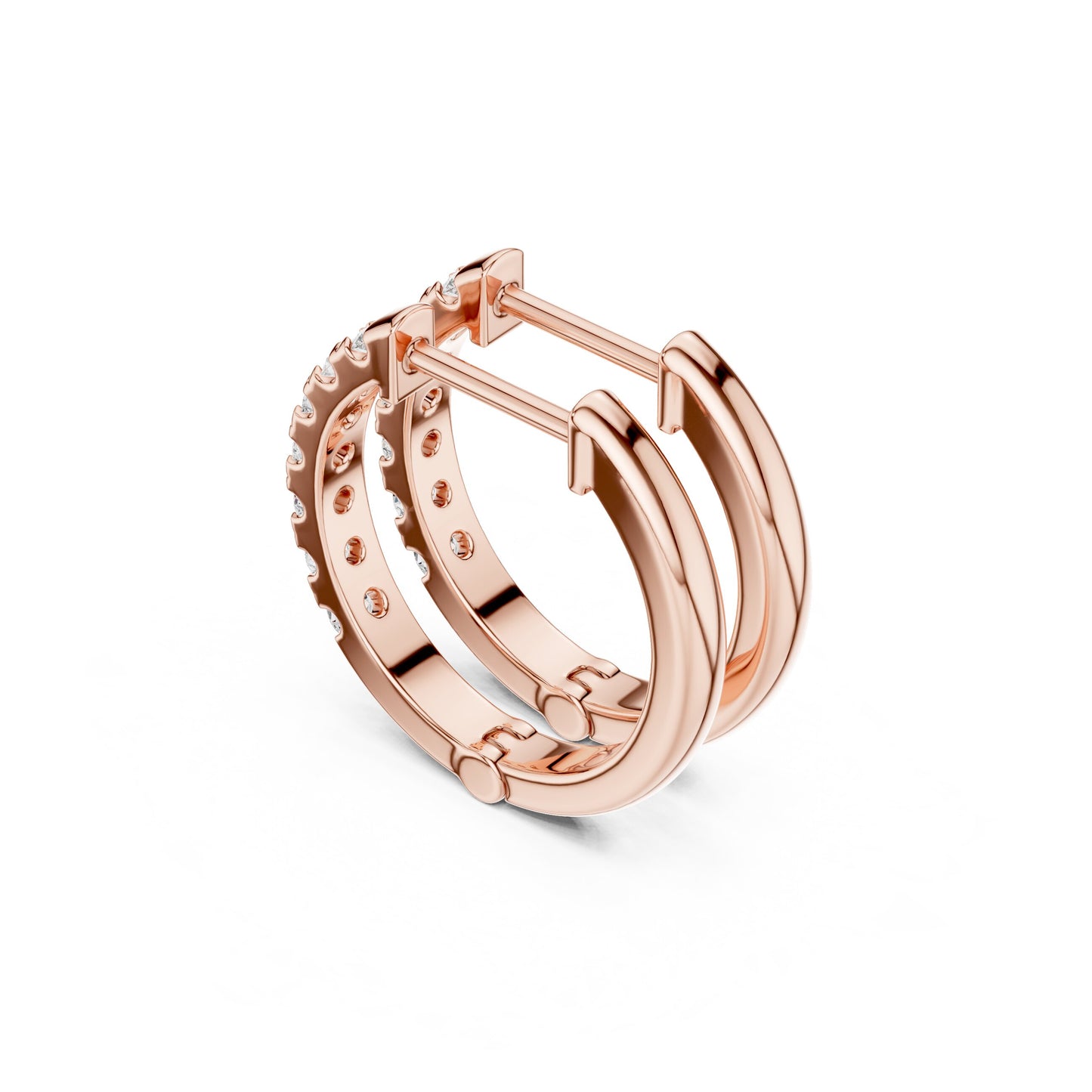 Round Huggie Lab Grown Diamond Earrings