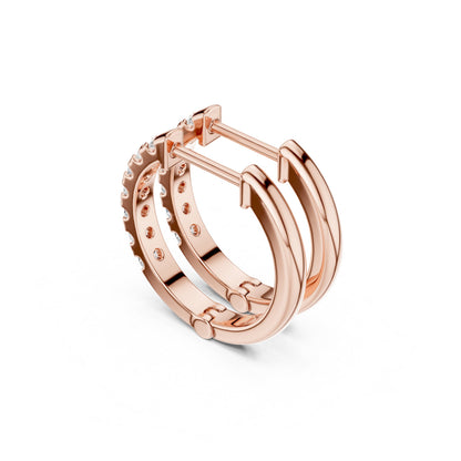 Round Huggie Lab Grown Diamond Earrings