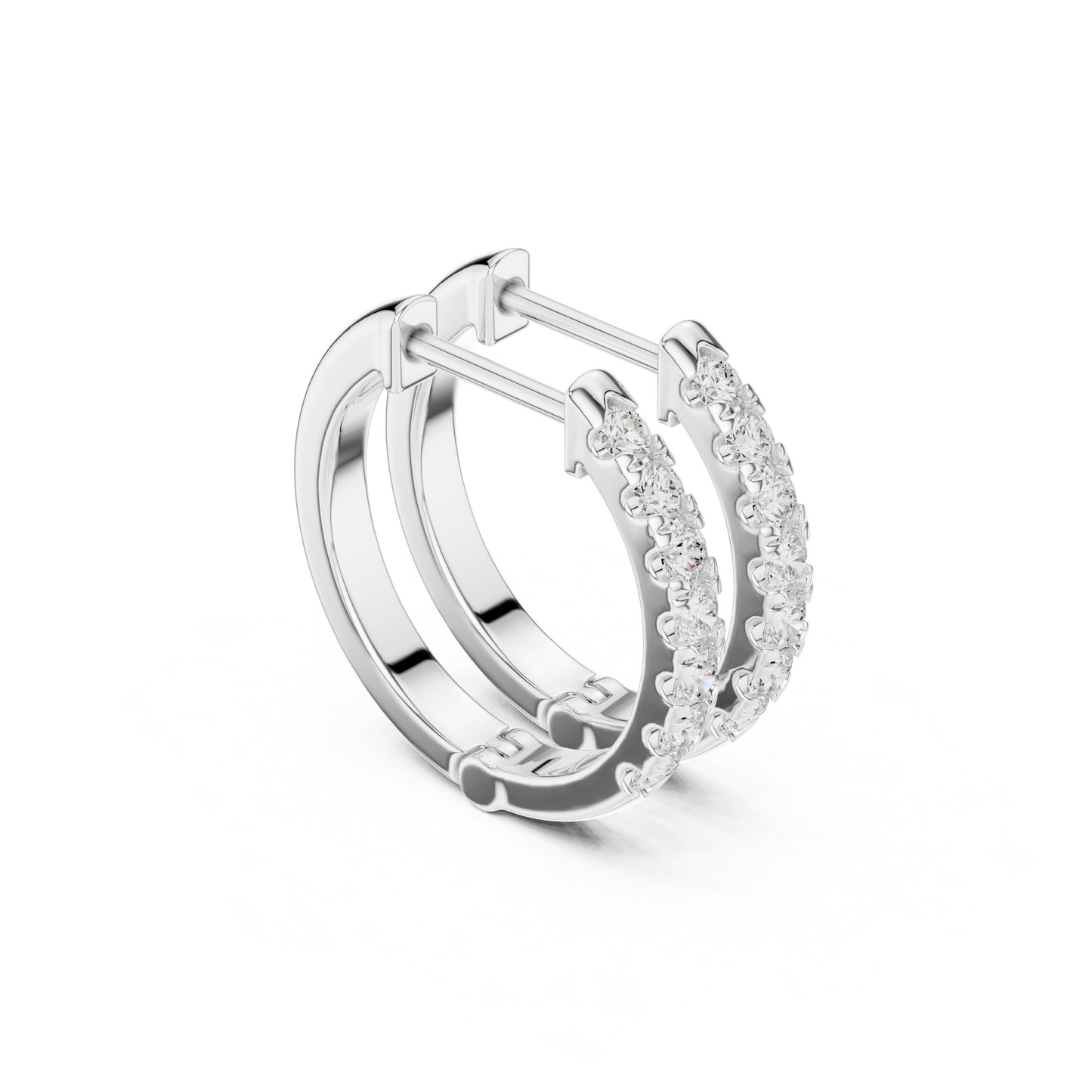 Round Huggie Lab Grown Diamond Earrings