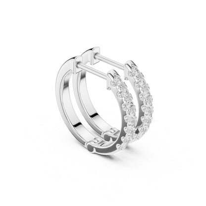 Round Huggie Lab Grown Diamond Earrings