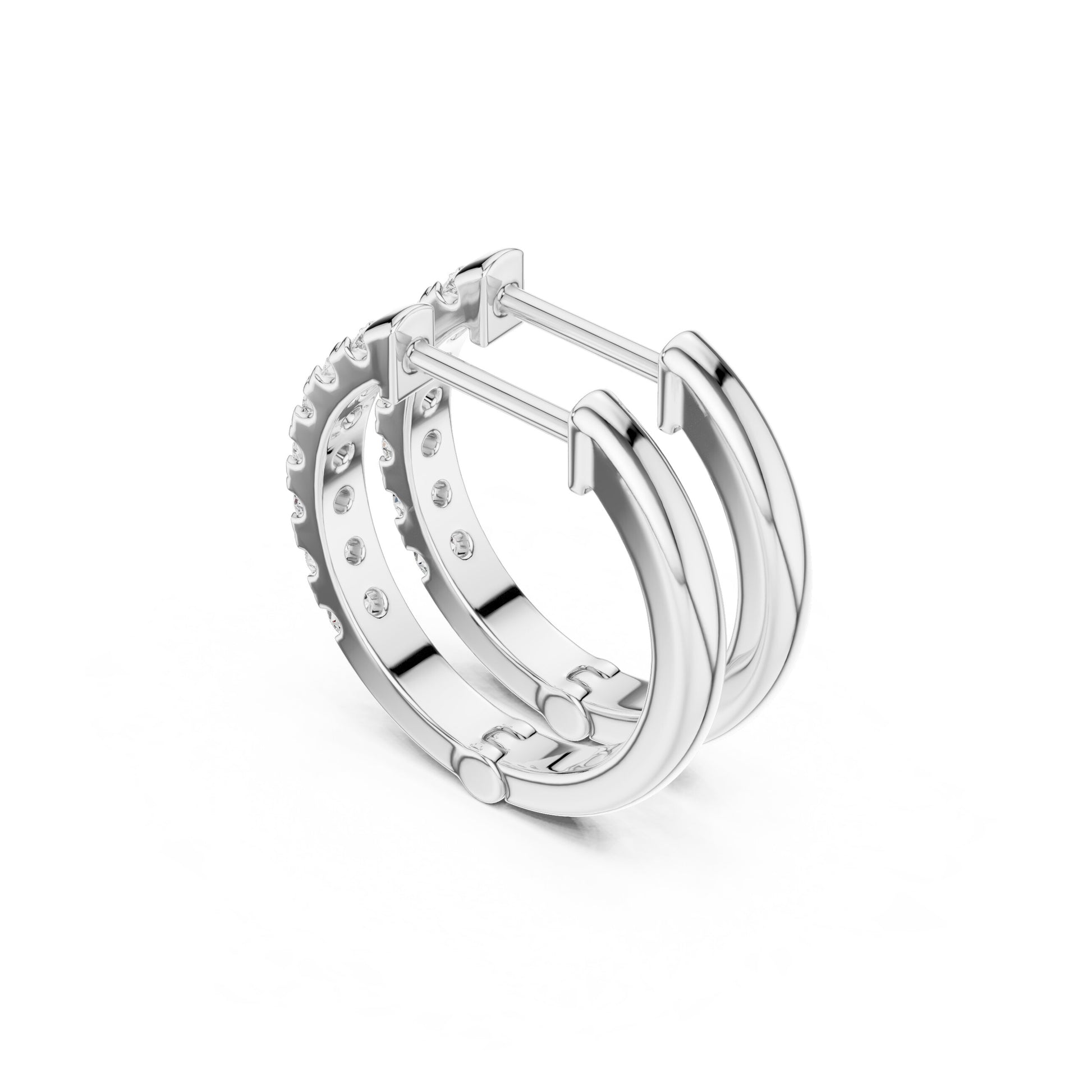 Round Huggie Lab Grown Diamond Earrings