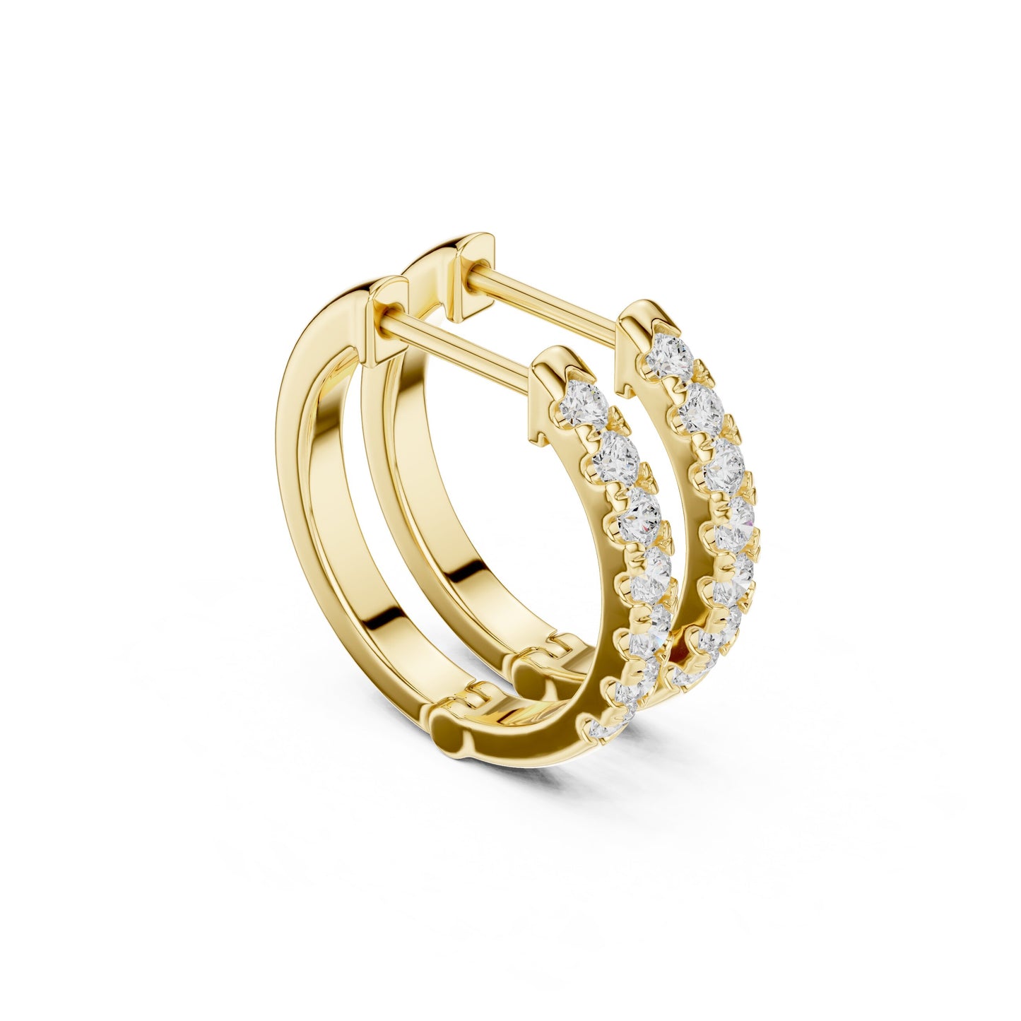 Round Huggie Lab Grown Diamond Earrings
