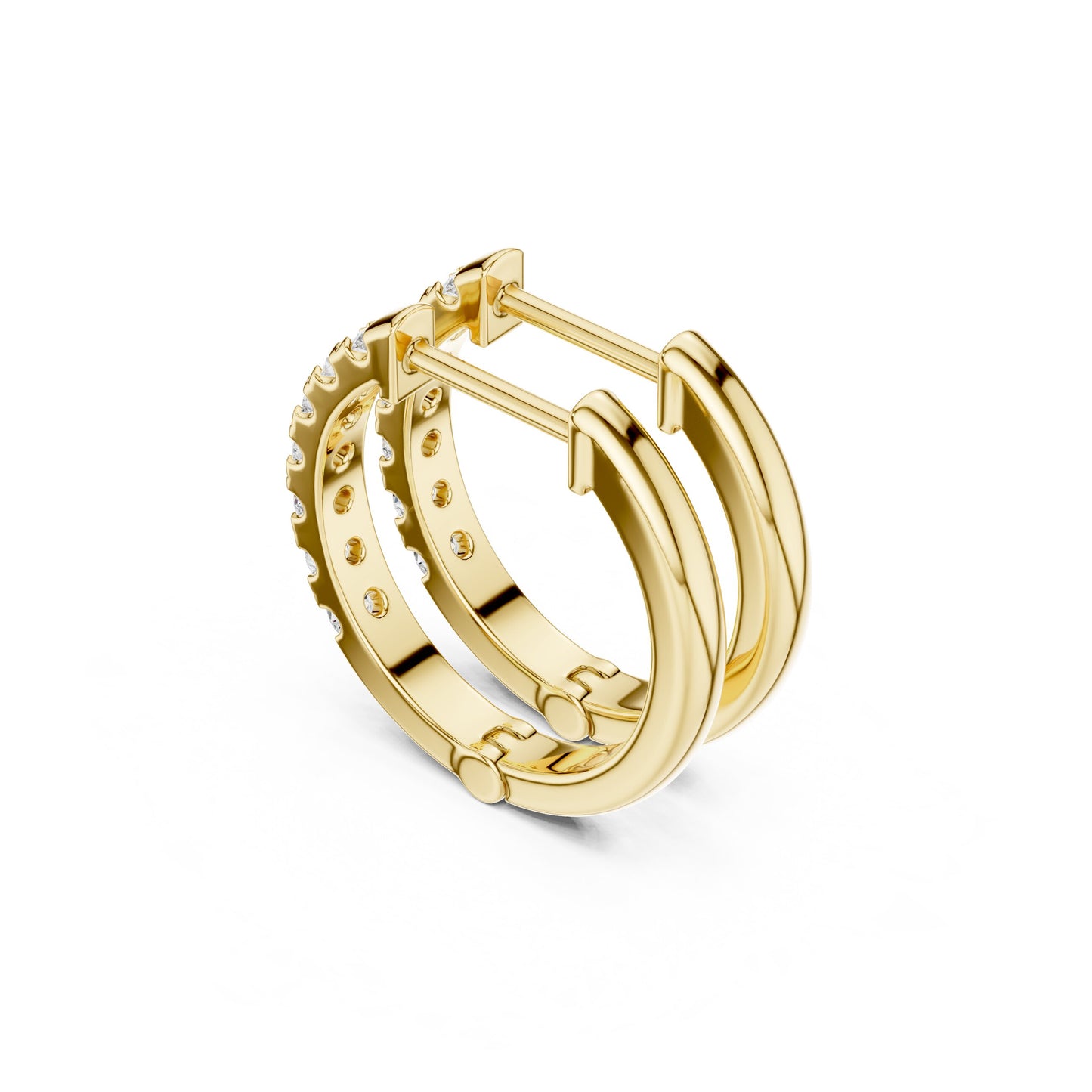 Round Huggie Lab Grown Diamond Earrings