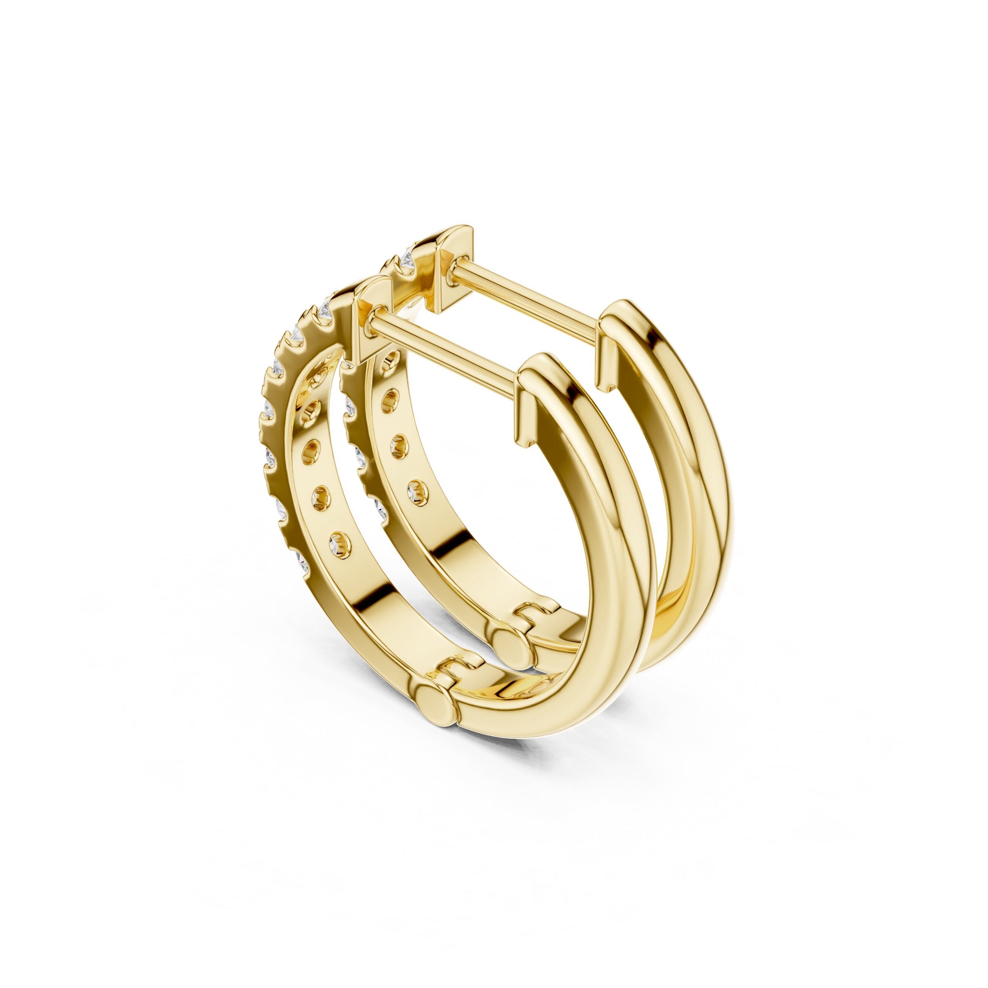 Round Huggie Lab Grown Diamond Earrings