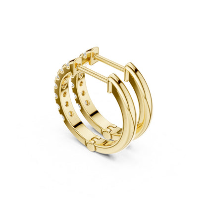 Round Huggie Lab Grown Diamond Earrings