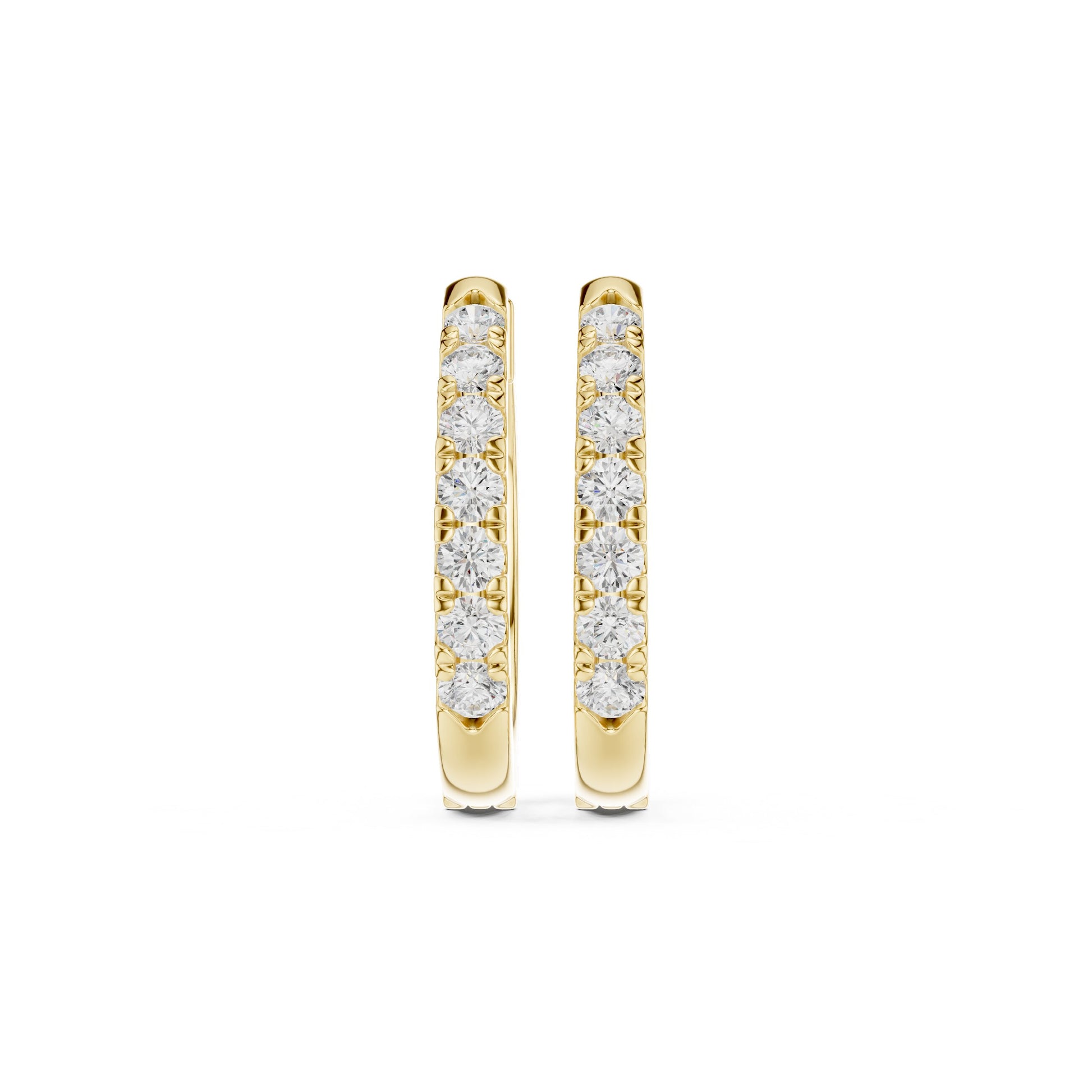 Round Huggie Lab Grown Diamond Earrings