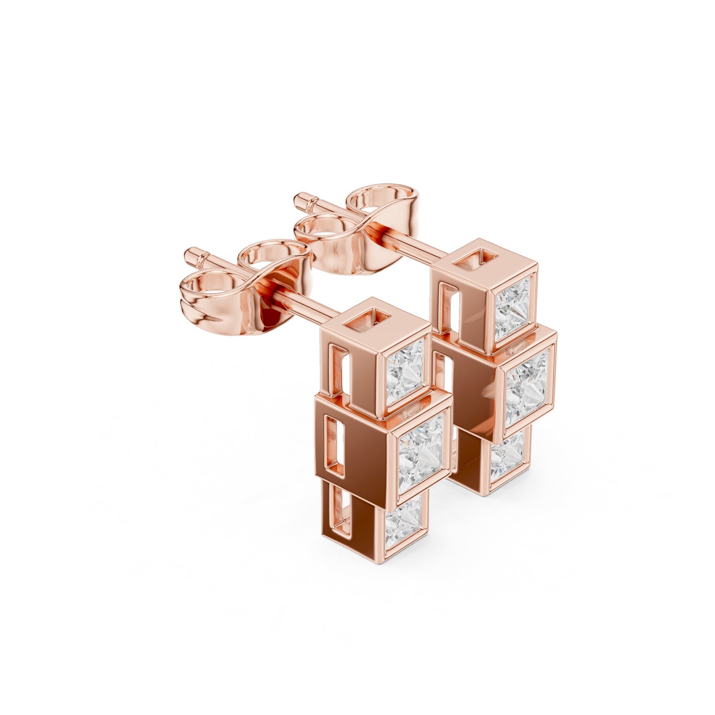Princess Dangle Lab Grown Diamond Earrings