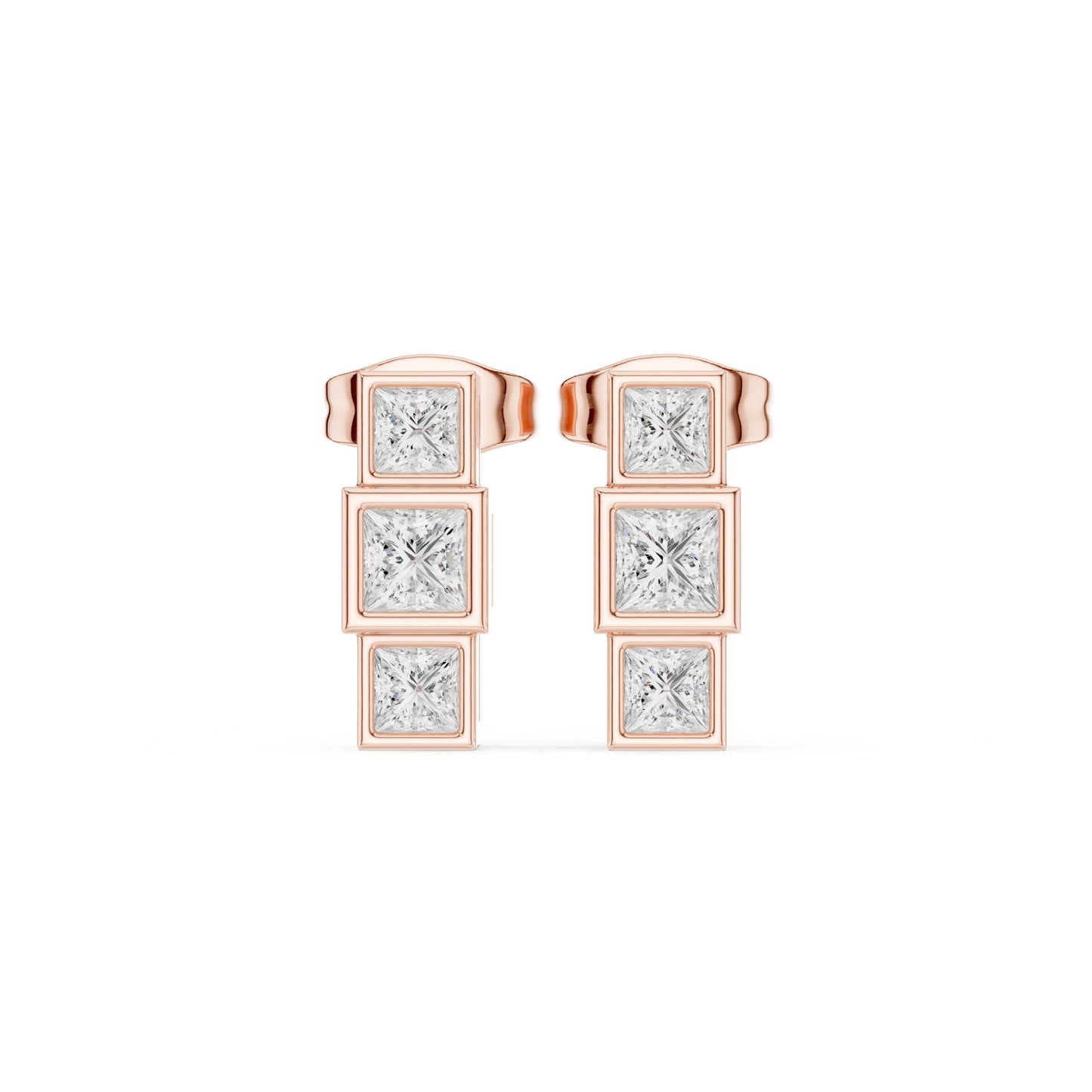 Princess Dangle Lab Grown Diamond Earrings