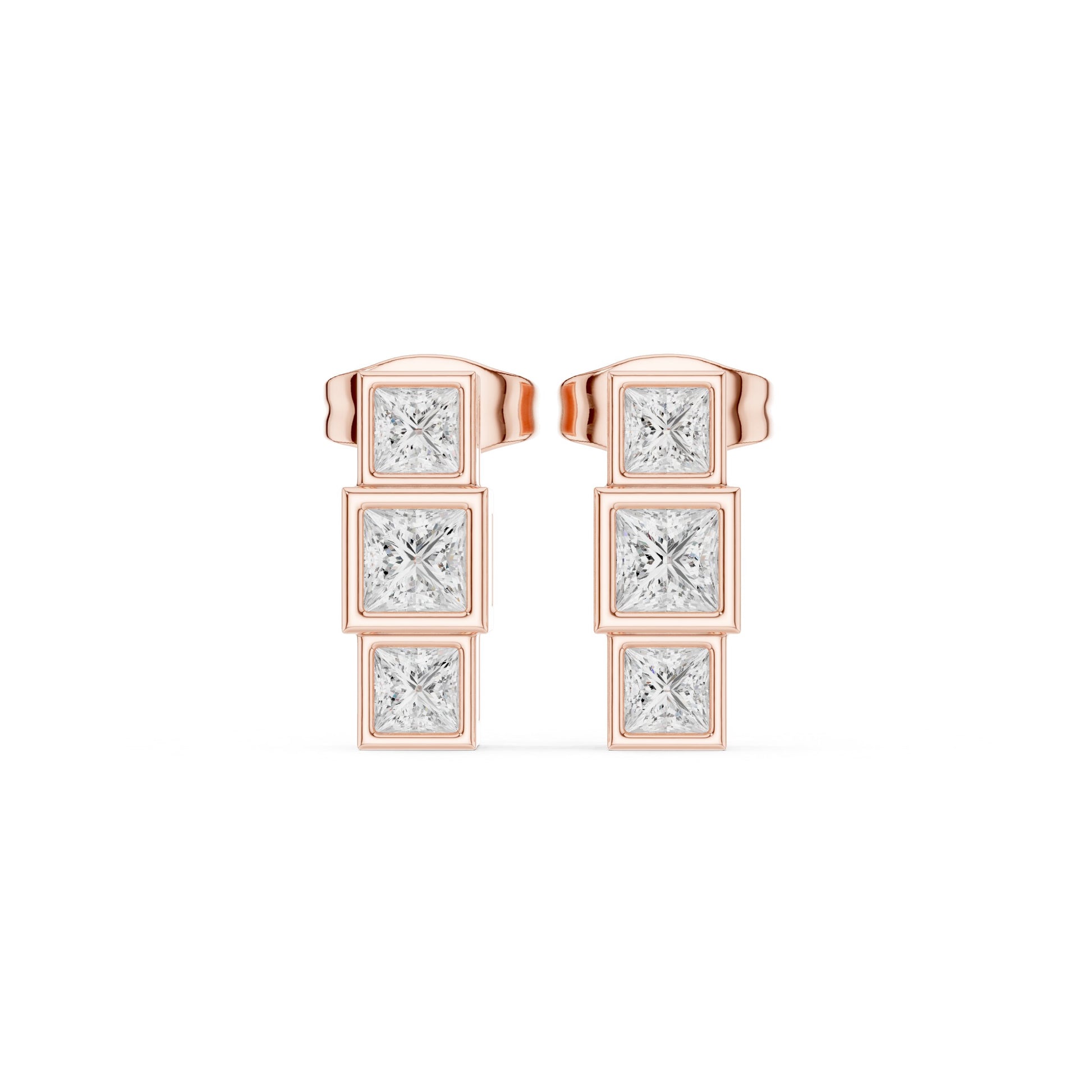 Princess Dangle Lab Grown Diamond Earrings
