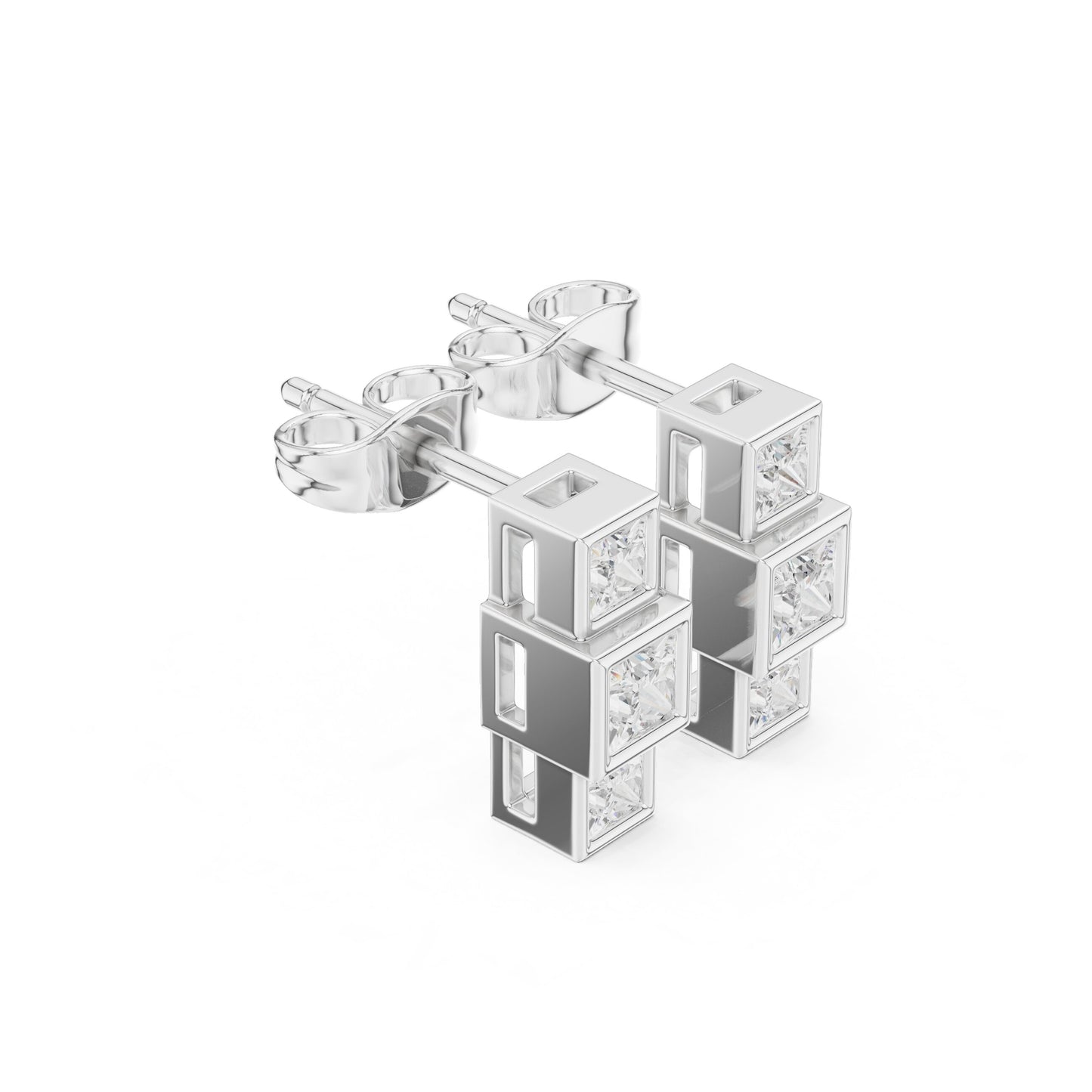 Princess Dangle Lab Grown Diamond Earrings