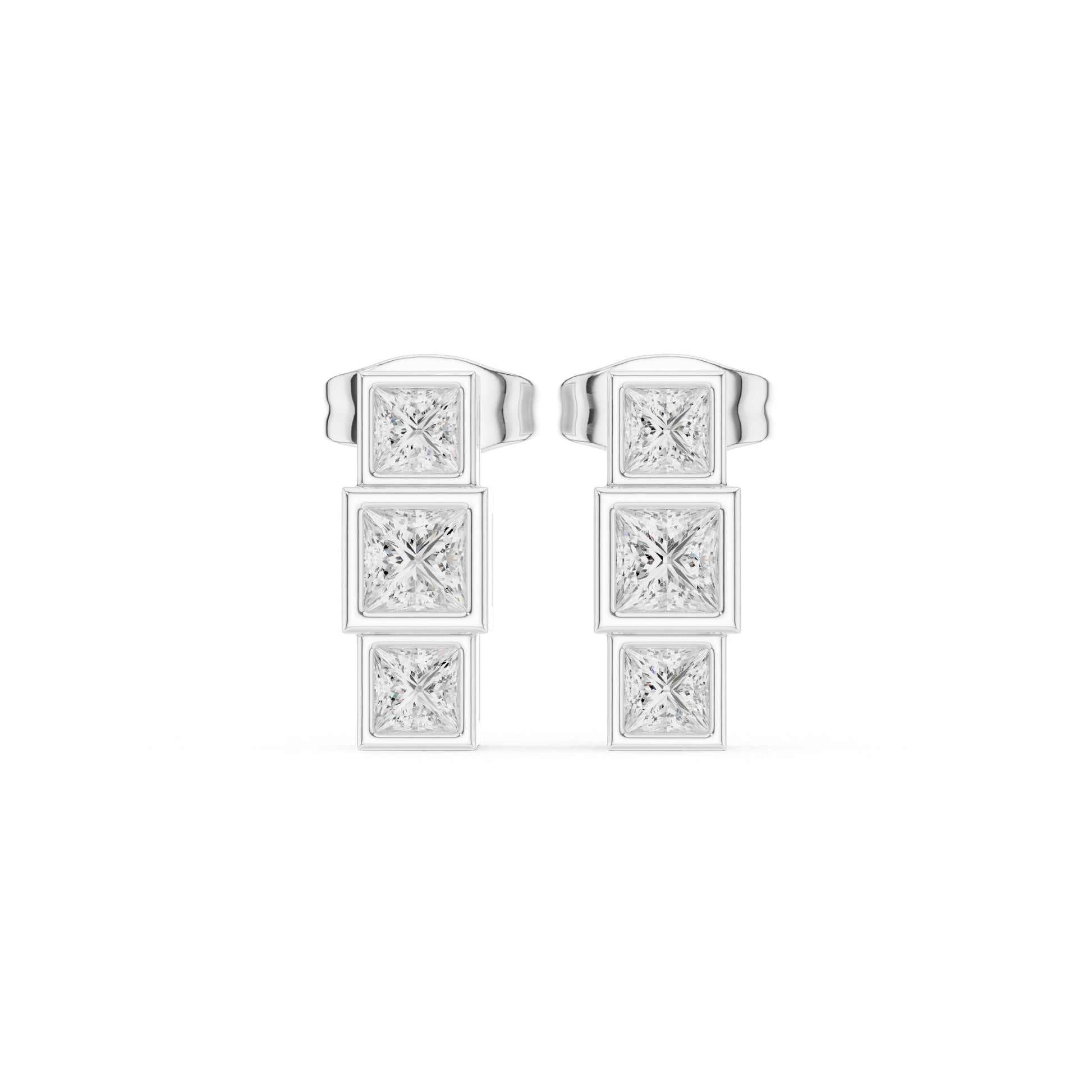 Princess Dangle Lab Grown Diamond Earrings