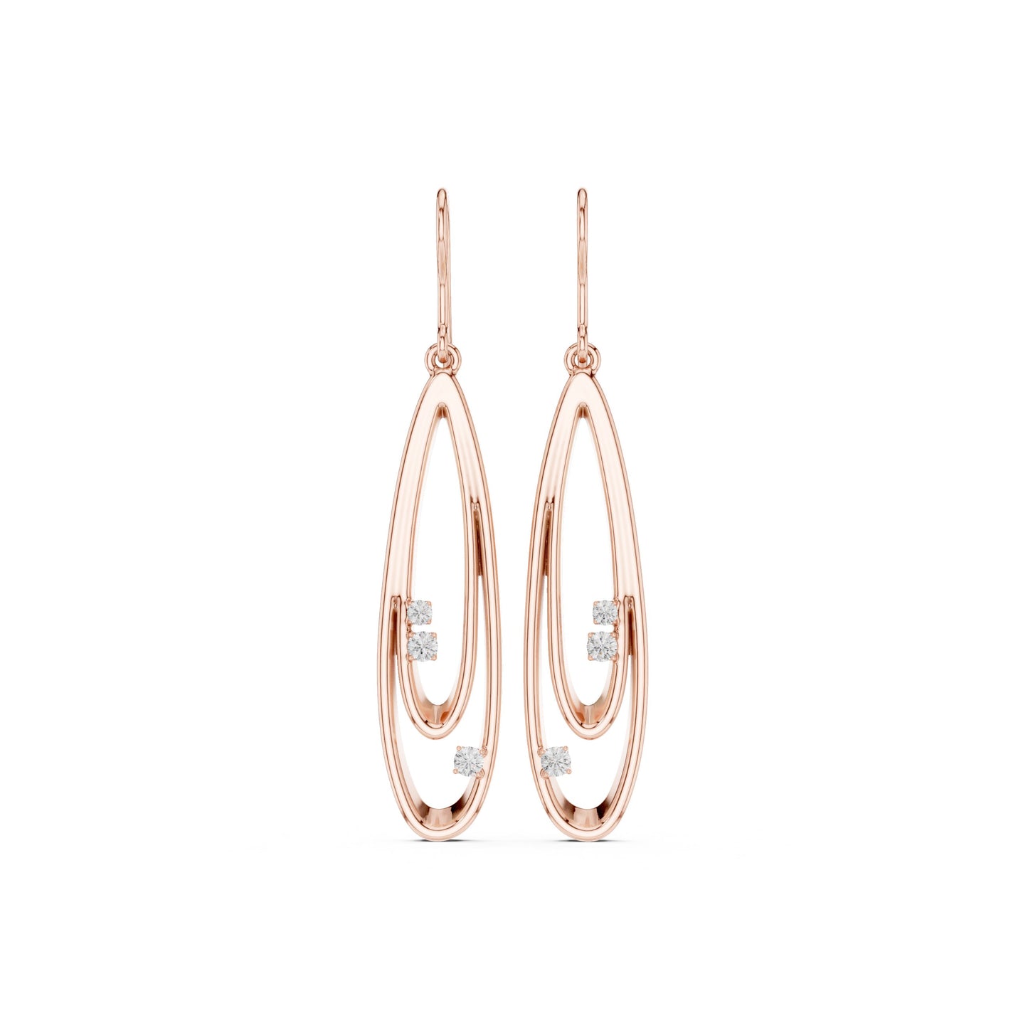 Round Dangle Lab Grown Diamond Earrings