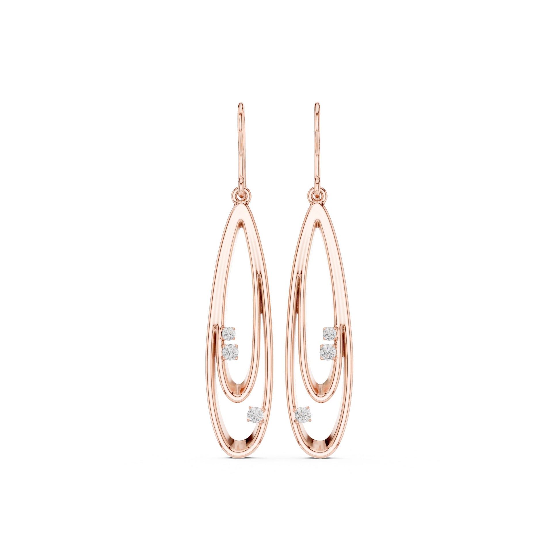 Round Dangle Lab Grown Diamond Earrings