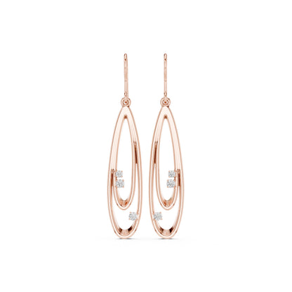 Round Dangle Lab Grown Diamond Earrings