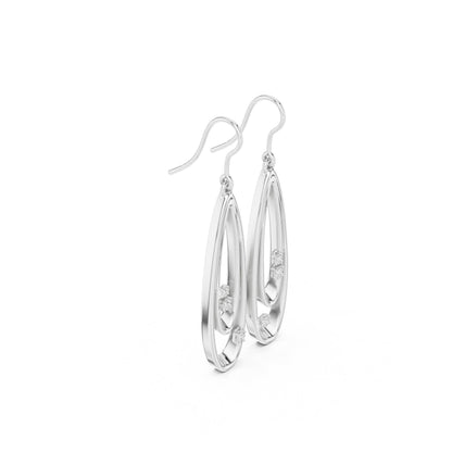 Round Dangle Lab Grown Diamond Earrings