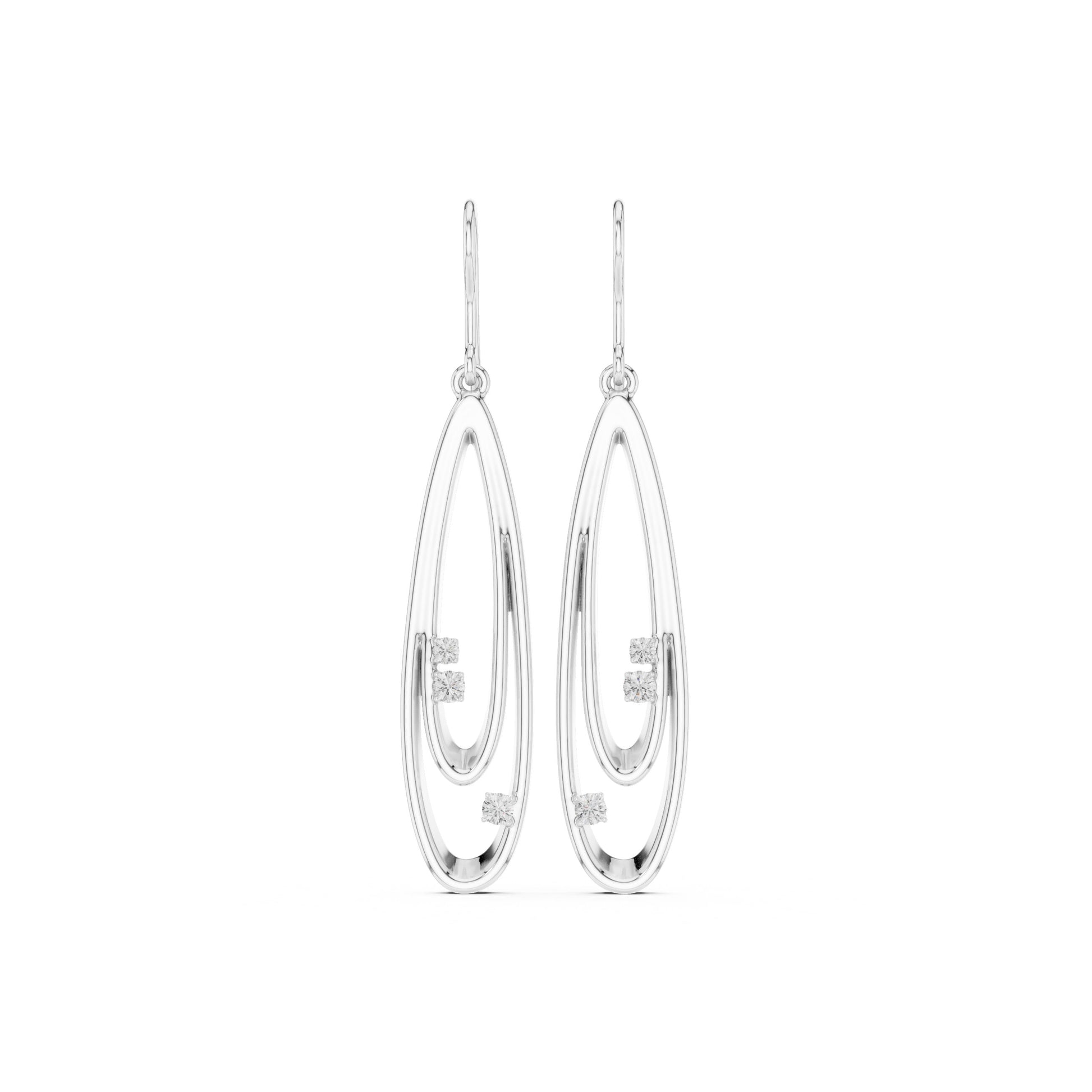 Round Dangle Lab Grown Diamond Earrings