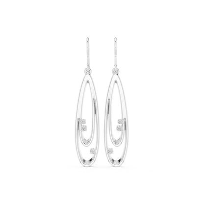 Round Dangle Lab Grown Diamond Earrings