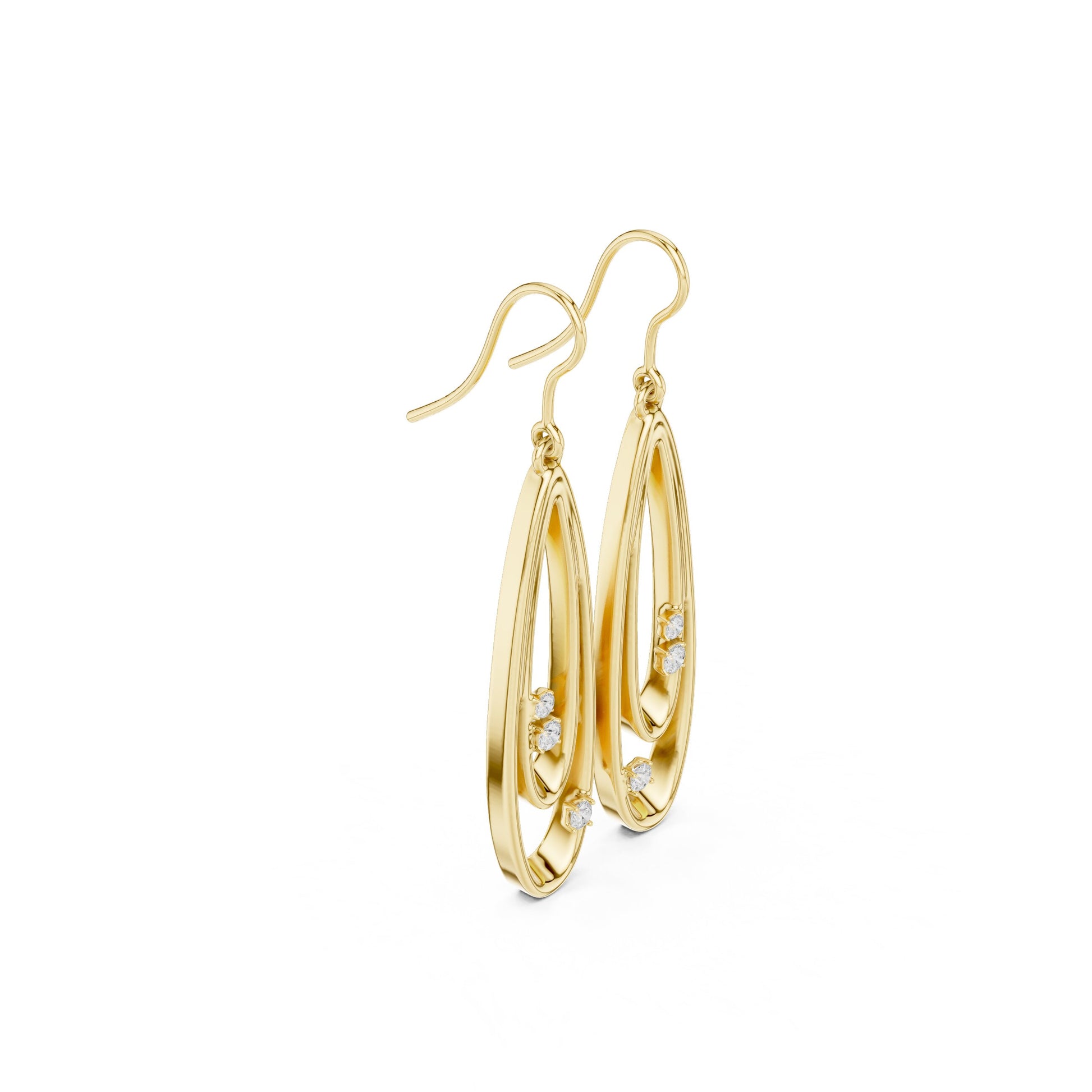 Round Dangle Lab Grown Diamond Earrings