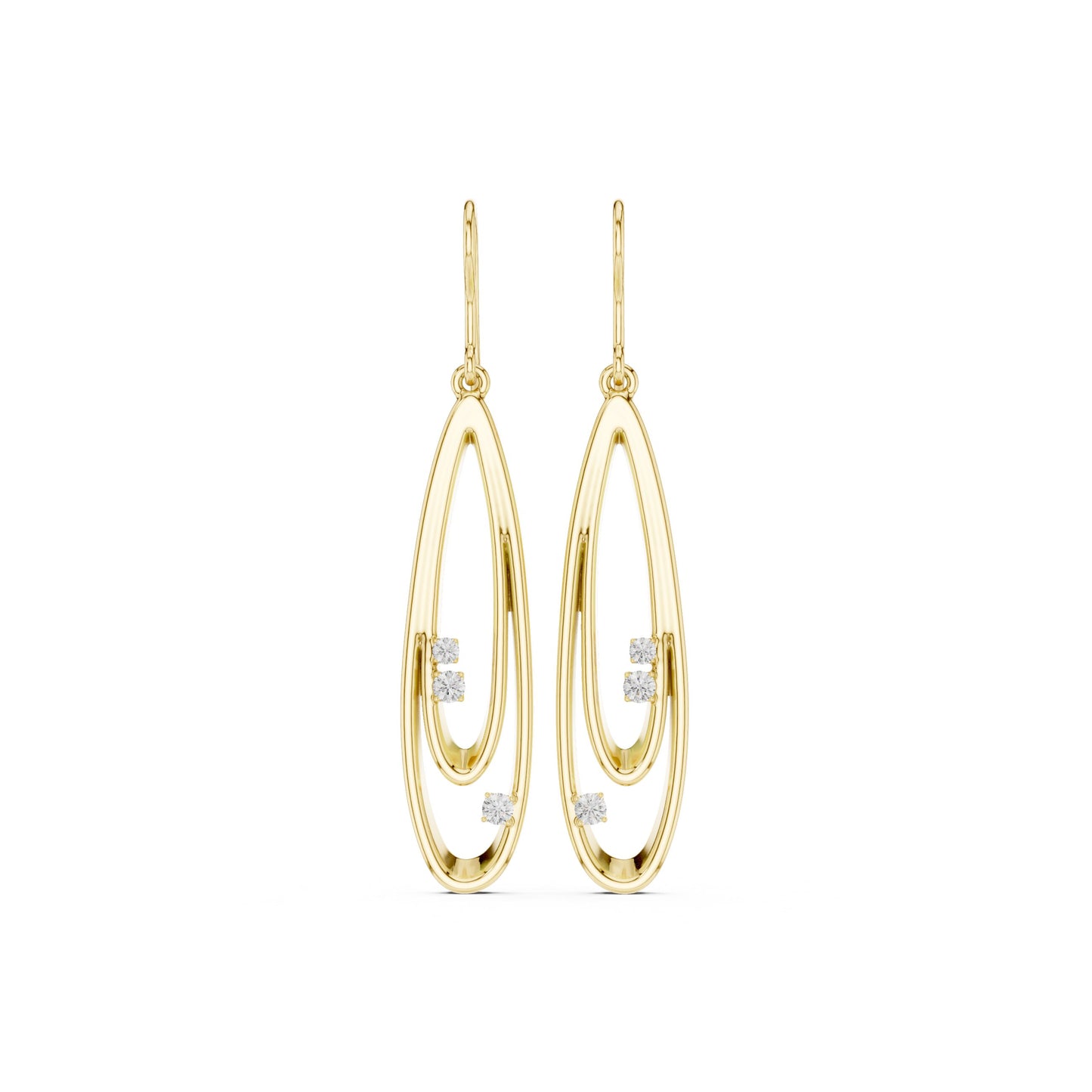 Round Dangle Lab Grown Diamond Earrings