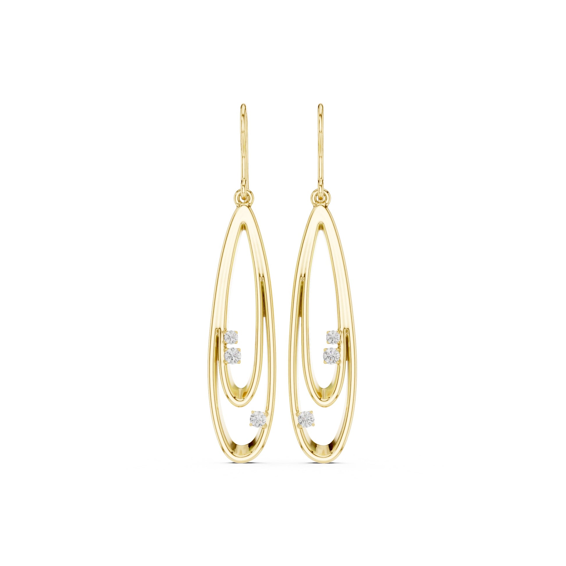 Round Dangle Lab Grown Diamond Earrings