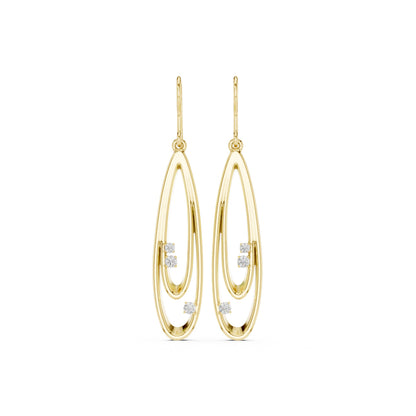 Round Dangle Lab Grown Diamond Earrings