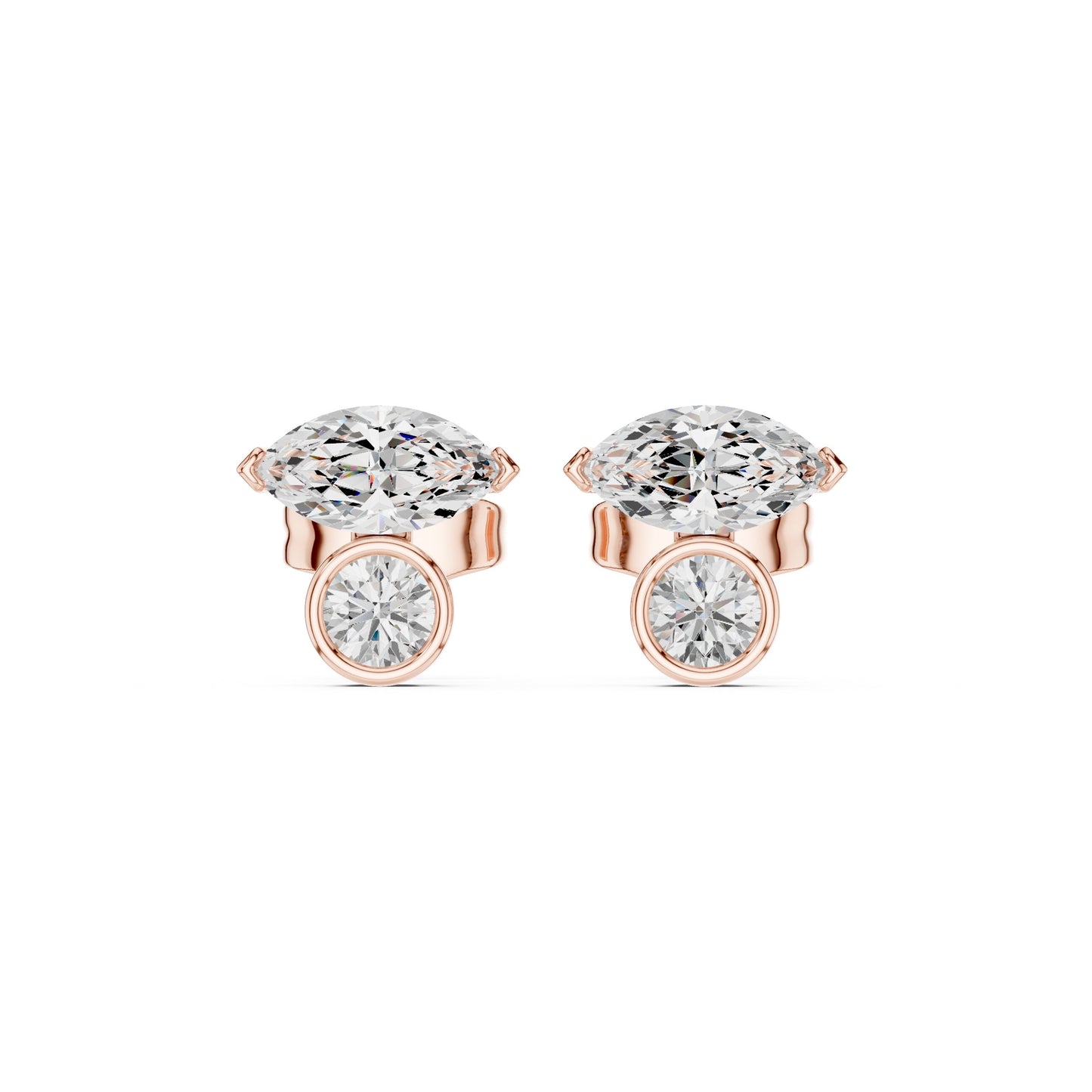 Mixed Shape Lab Grown Diamond Stud Earrings