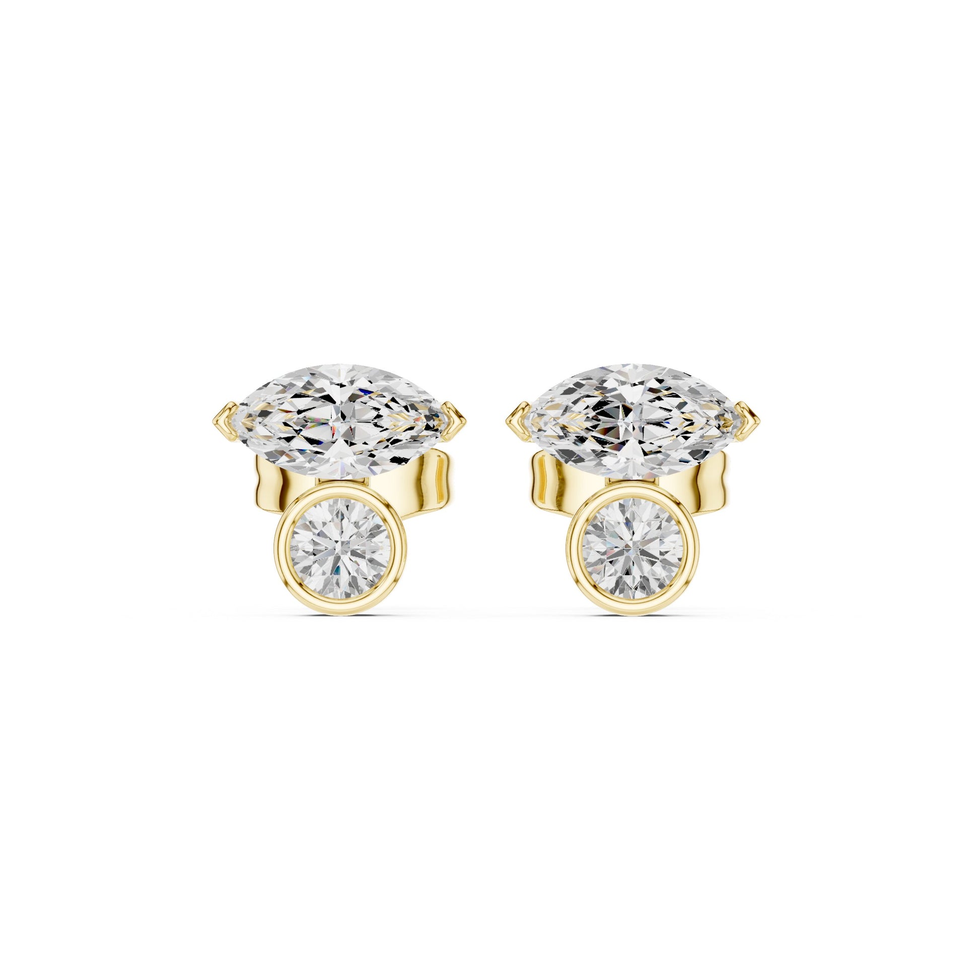 Mixed Shape Lab Grown Diamond Stud Earrings