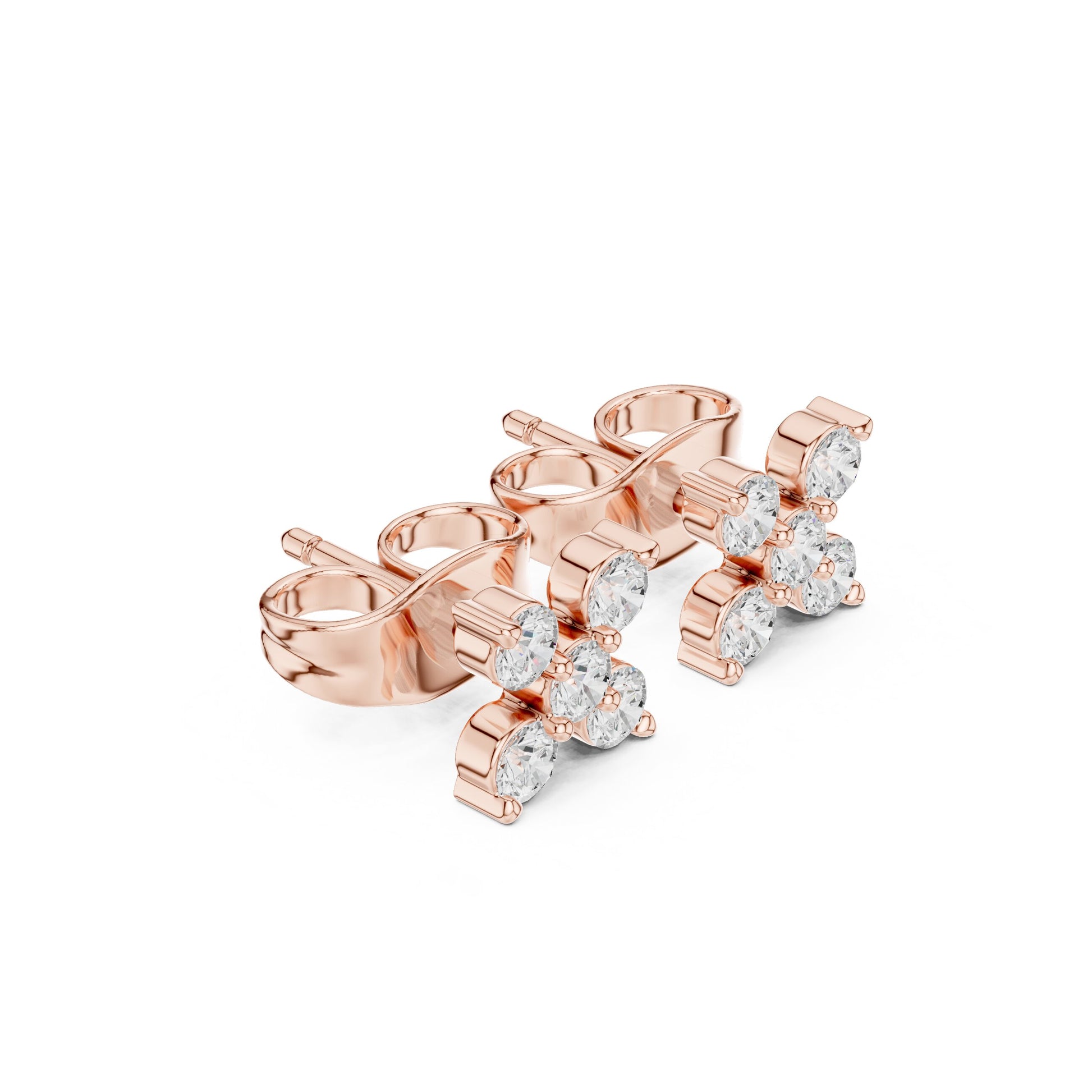 Round Stud Lab Grown Diamond Earrings