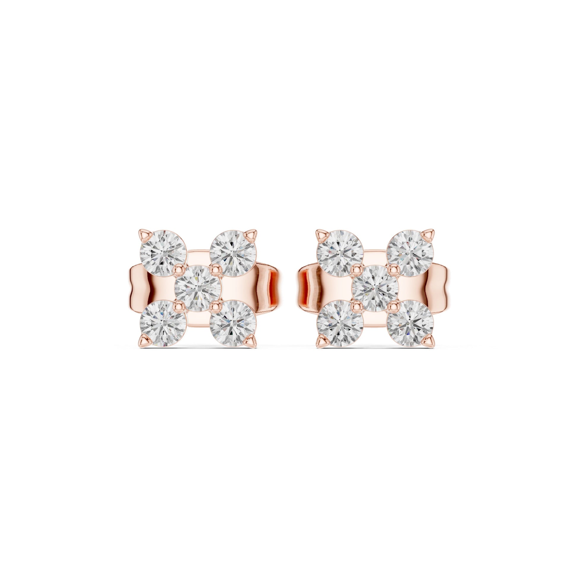 Round Stud Lab Grown Diamond Earrings