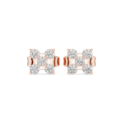 Round Stud Lab Grown Diamond Earrings