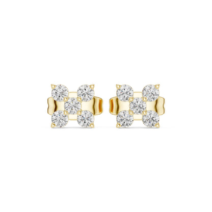 Round Stud Lab Grown Diamond Earrings