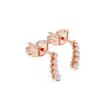 Round Climber Lab Grown Diamond Earrings