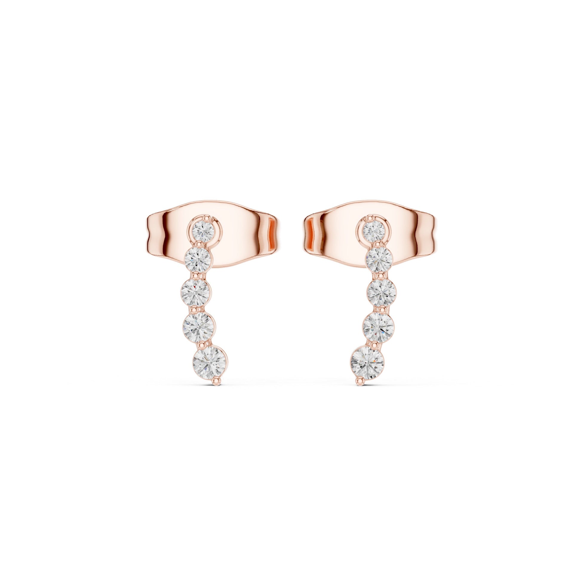Round Climber Lab Grown Diamond Earrings