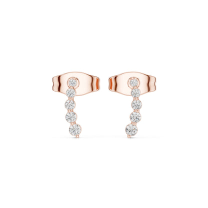 Round Climber Lab Grown Diamond Earrings
