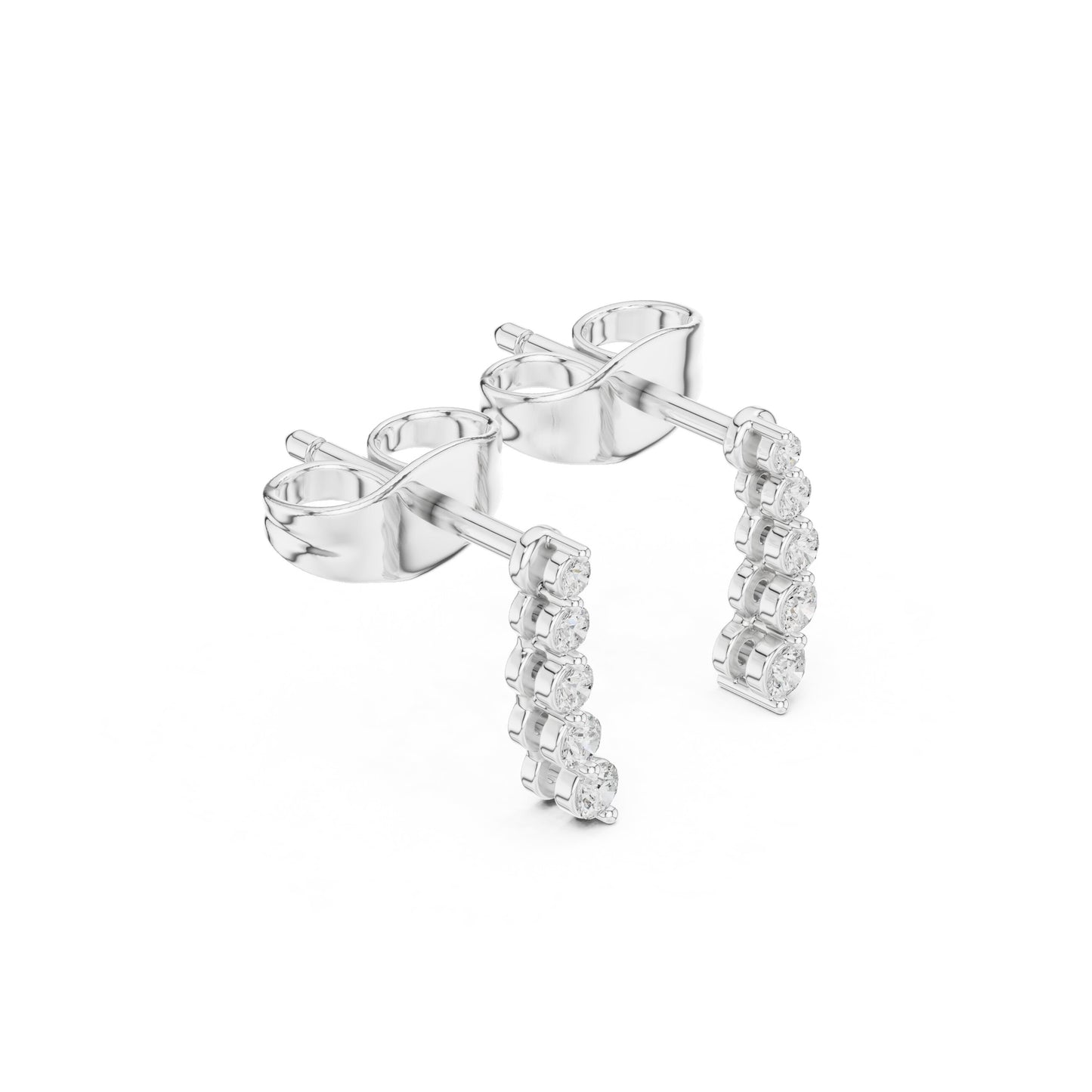 Round Climber Lab Grown Diamond Earrings