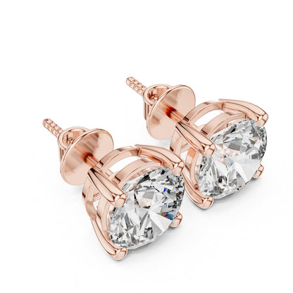 Round Stud Lab Grown Diamond Earrings