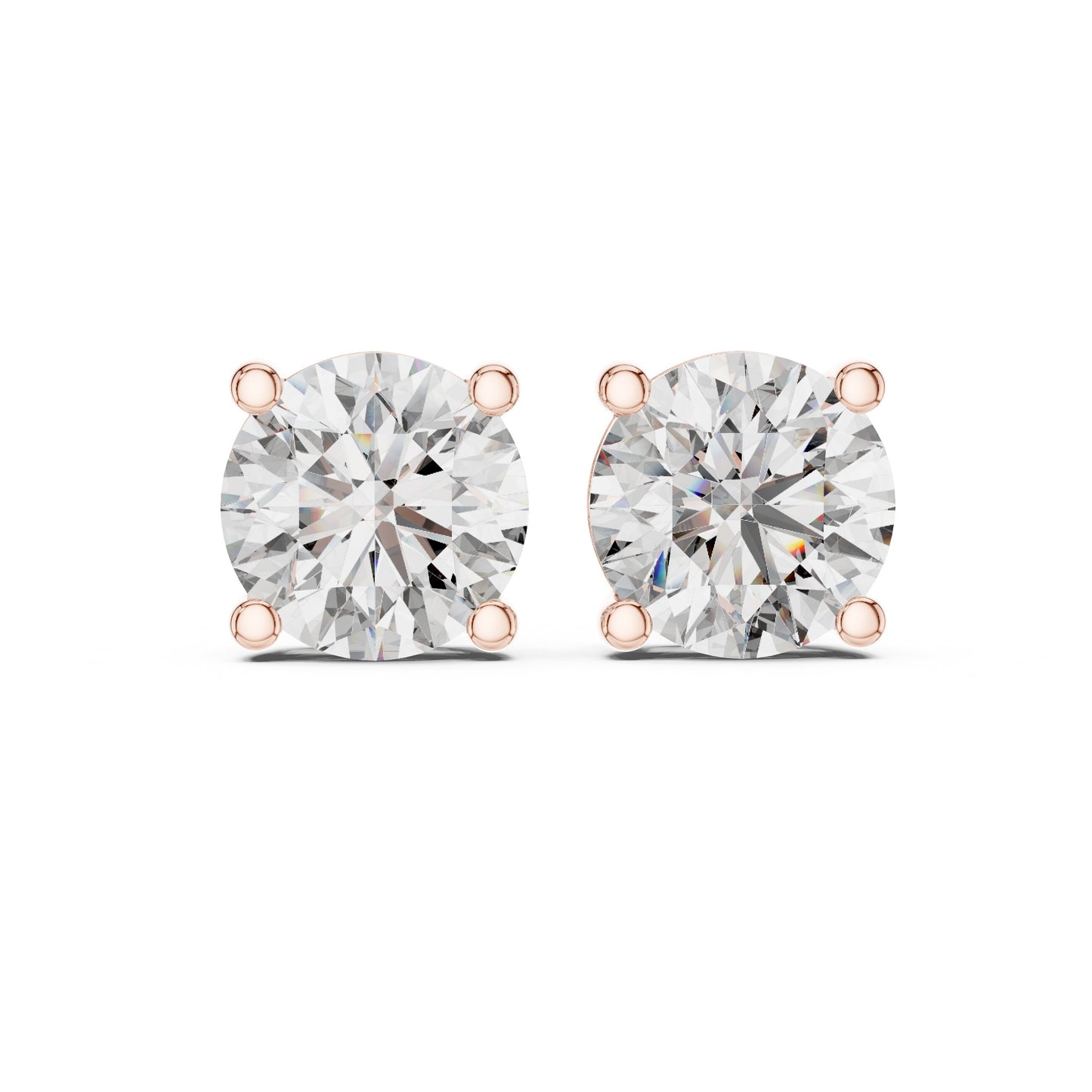 Round Stud Lab Grown Diamond Earrings